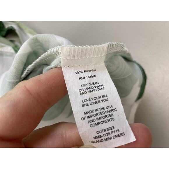 Show Me Your MuMu Dress Womens Medium Green Island Mini Halter Palmtini Tropical - Picture 10 of 11